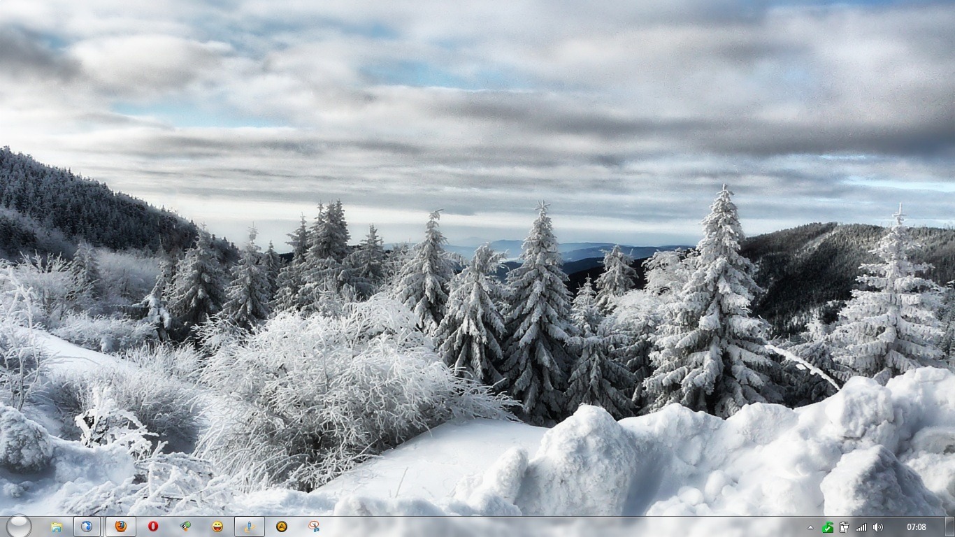 를위한 Winter White 테마 다운로드 Windows 7 (스크린 세이버, 배경 화면 및 커서 포함